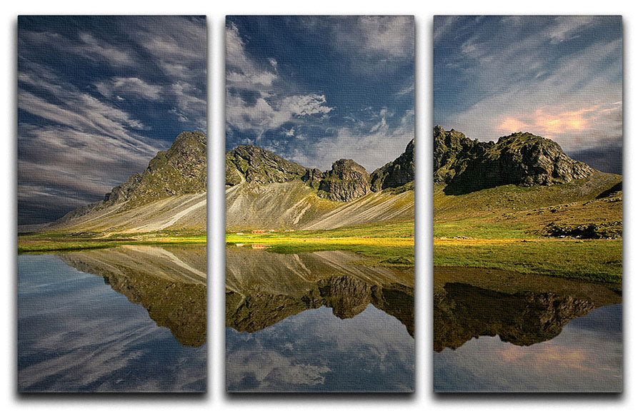 Tranquillity 3 Split Panel Canvas Print featuring serene landscapes in a modern design, perfect for home decor.