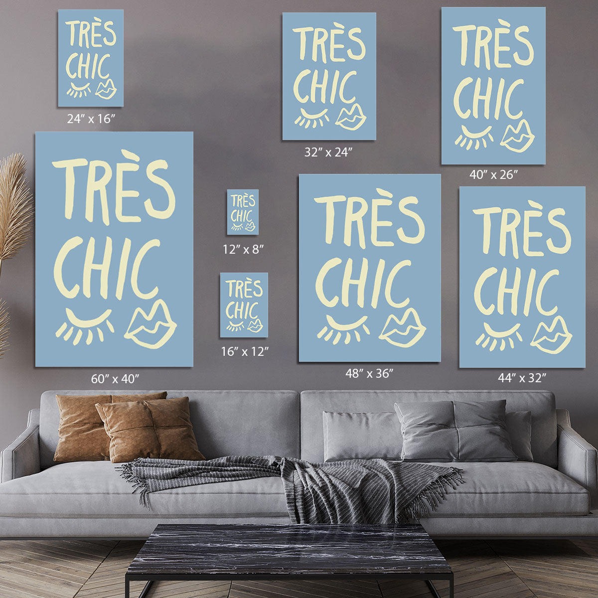 TrAus Chic Blue Canvas Print showcasing elegant blue tones, perfect for modern decor.
