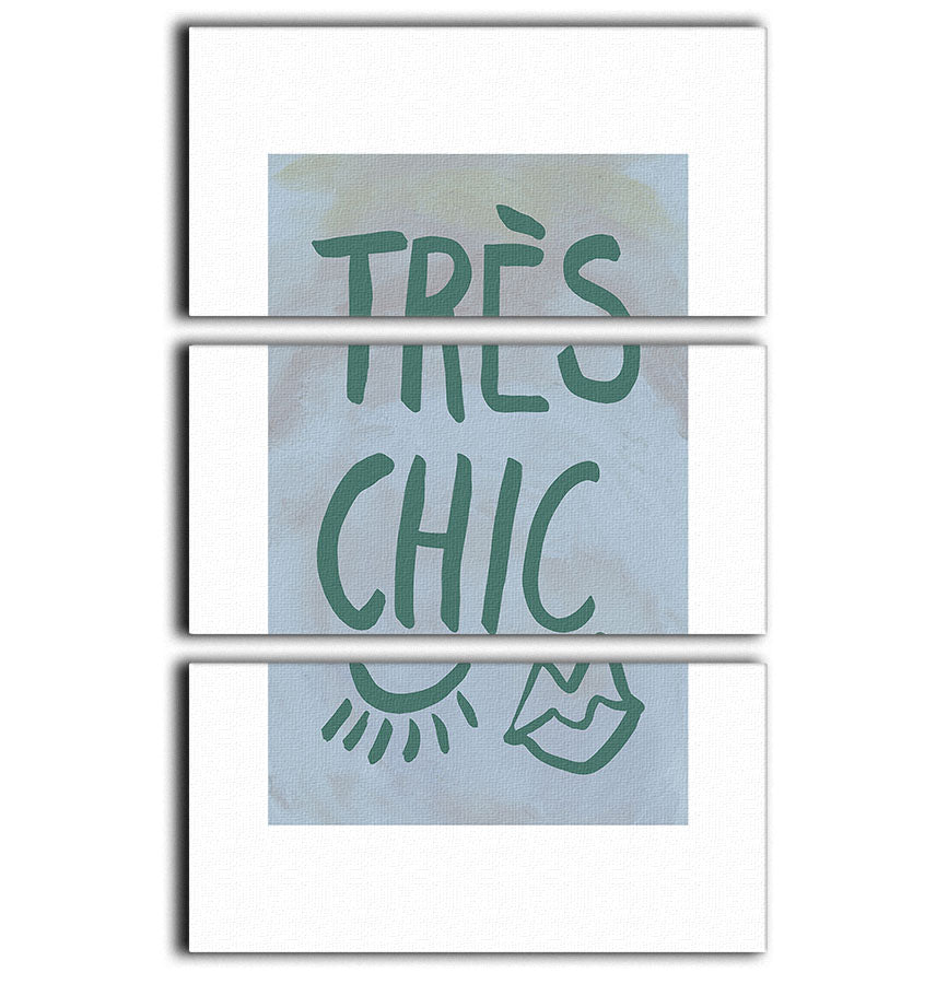 TrAus Chic Blue Frame 3 Split Panel Canvas Print showcasing three high-quality canvases with elegant blue framing, perfect for home decor.