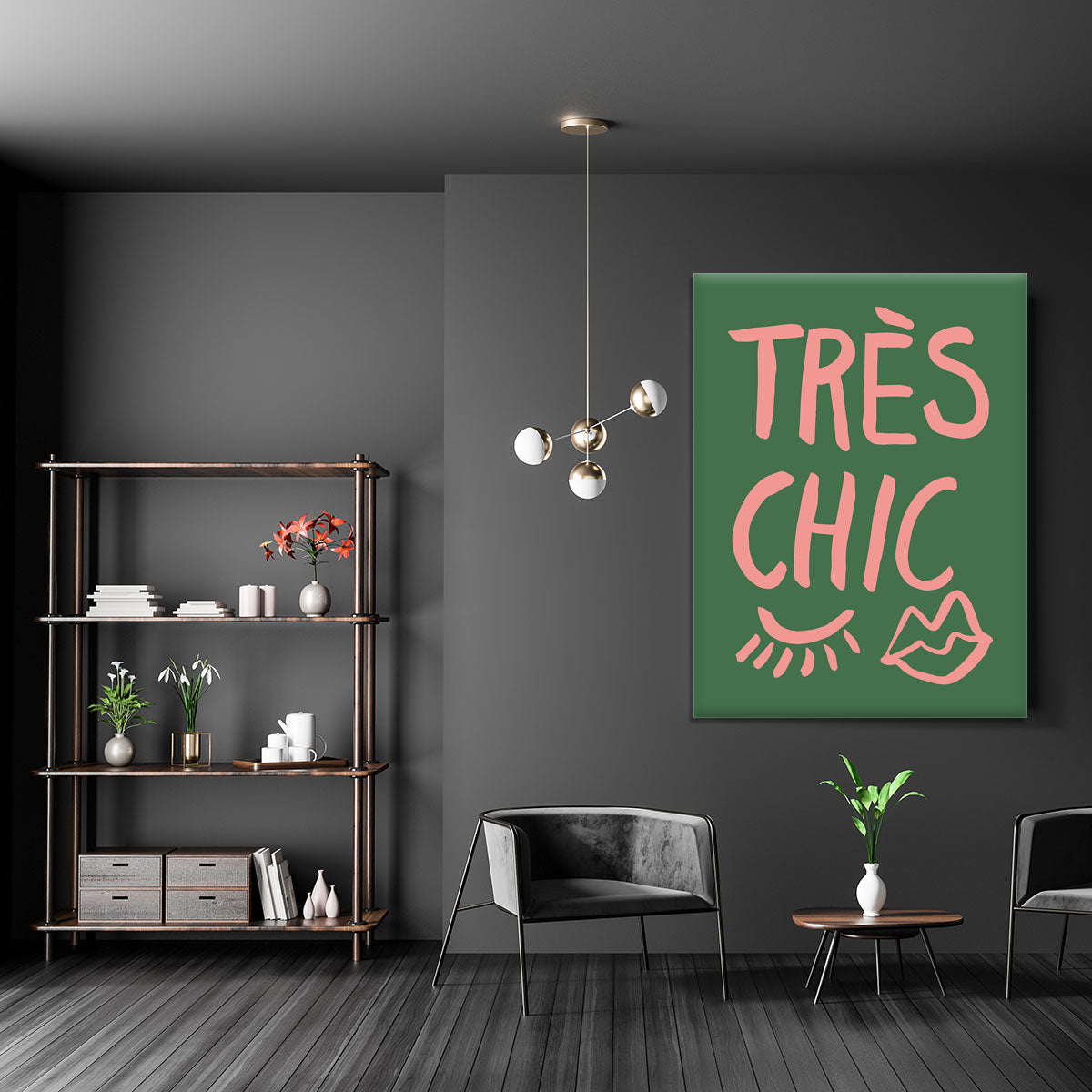 TrAus Chic Green Canvas Print showcasing vibrant green hues and modern design, perfect for enhancing any decor.