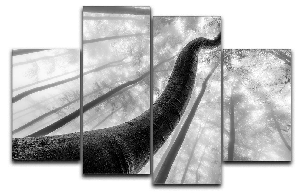 A beautiful 4-split canvas artwork featuring tree shapes, showcasing a dynamic and serene design.
