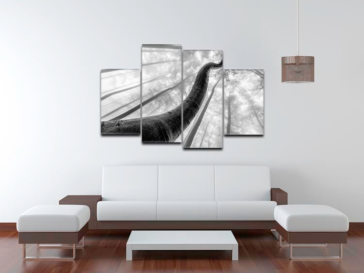 A beautiful 4-split canvas artwork featuring tree shapes, showcasing a dynamic and serene design.