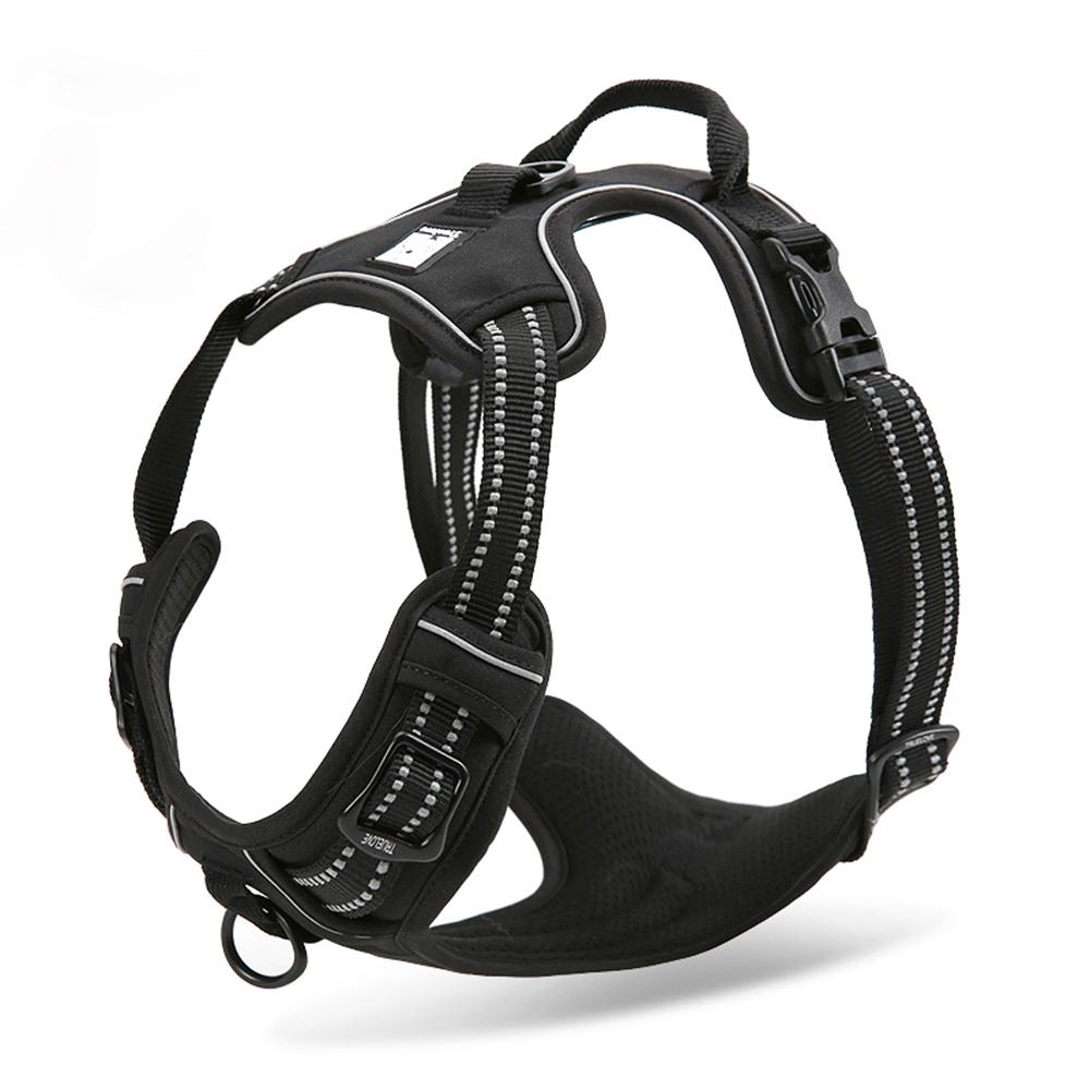 Truelove Reflective Dog Harness in vibrant colors, showcasing its durable outer layer, soft foam padding, and reflective materials for safety.