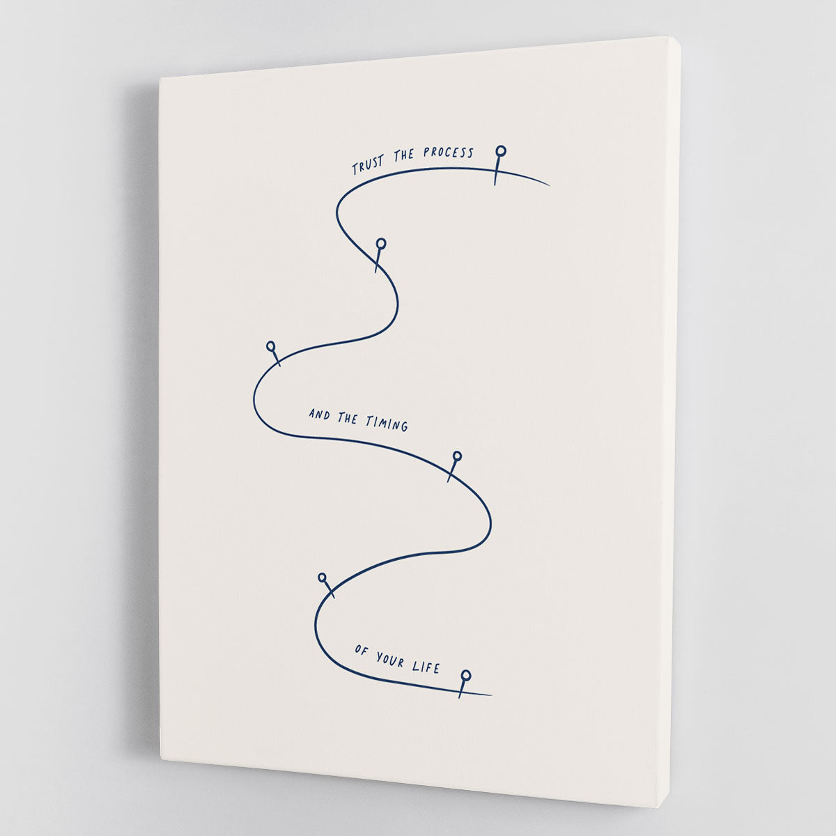 Trust The Process canvas print featuring motivational text on a stylish background, perfect for home or office decor.