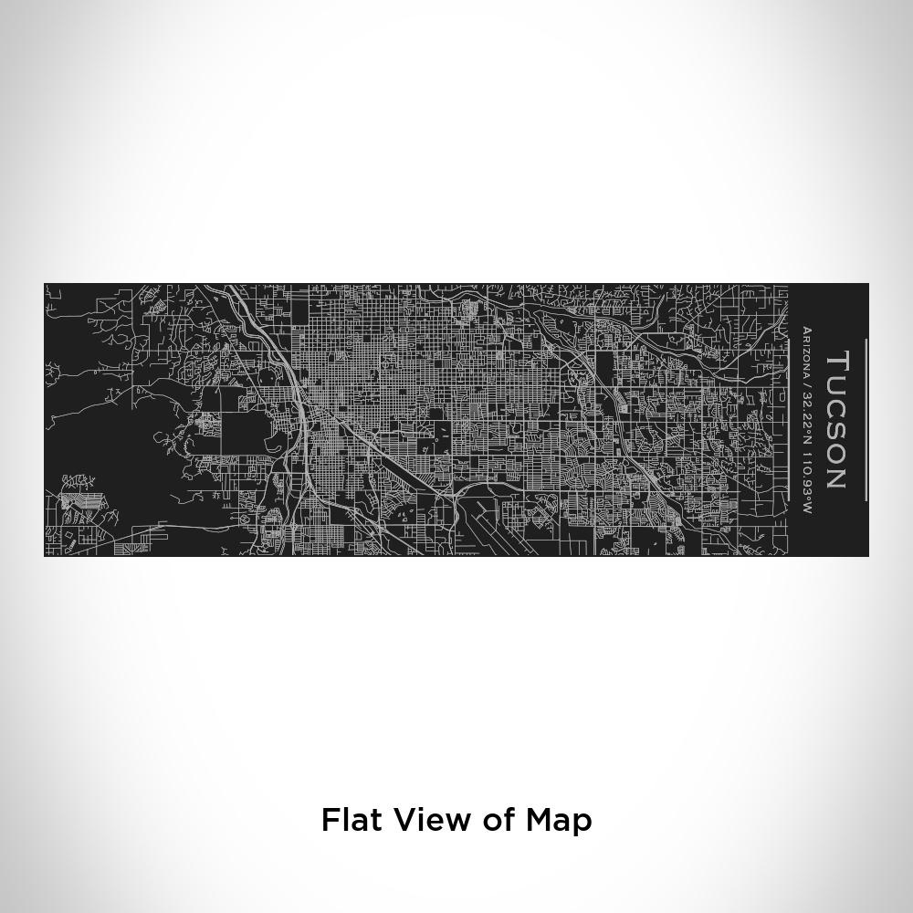 Matte black insulated cup featuring a custom engraved map of Tucson, Arizona with coordinates.