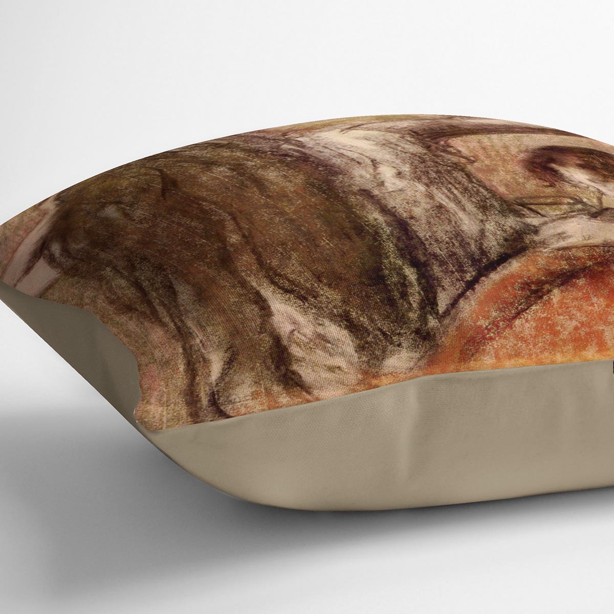 Two Girls by Degas Cushion featuring vibrant abstract design on luxurious vegan faux suede, perfect for home decor.