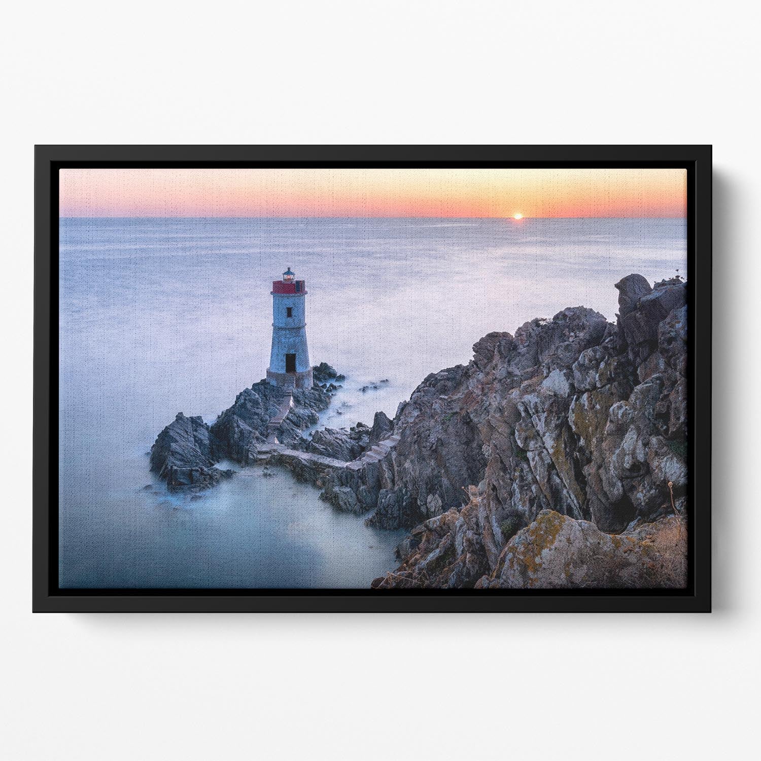 Two Lights Floating Framed Canvas featuring vibrant abstract design in an elegant wooden frame, perfect for contemporary home decor.