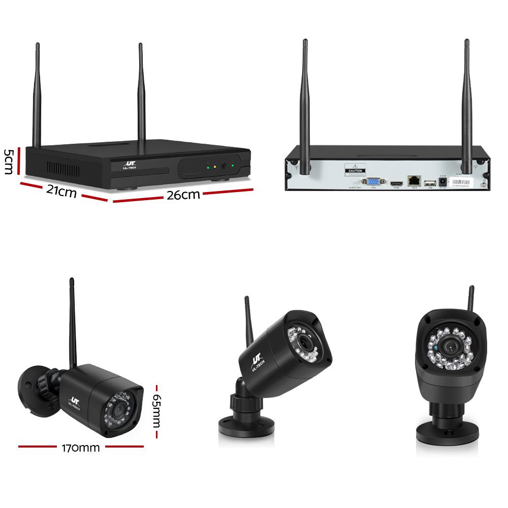 UL-tech CCTV Wireless Security Camera System with 8 channels and 6 cameras, showcasing high-definition video quality and advanced features for home security.