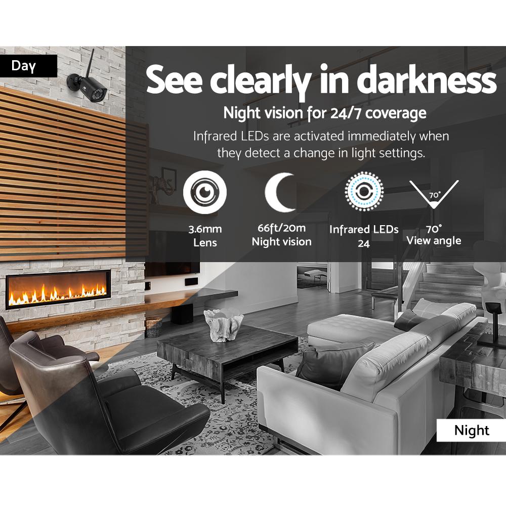 UL-tech CCTV Wireless Security Camera System with 8 channels and 6 cameras, showcasing high-definition video quality and advanced features for home security.