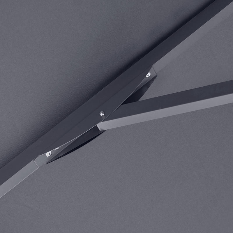 SANTORIN Anthracite 4x4m professional umbrella with telescopic aluminum frame and waterproof fabric.