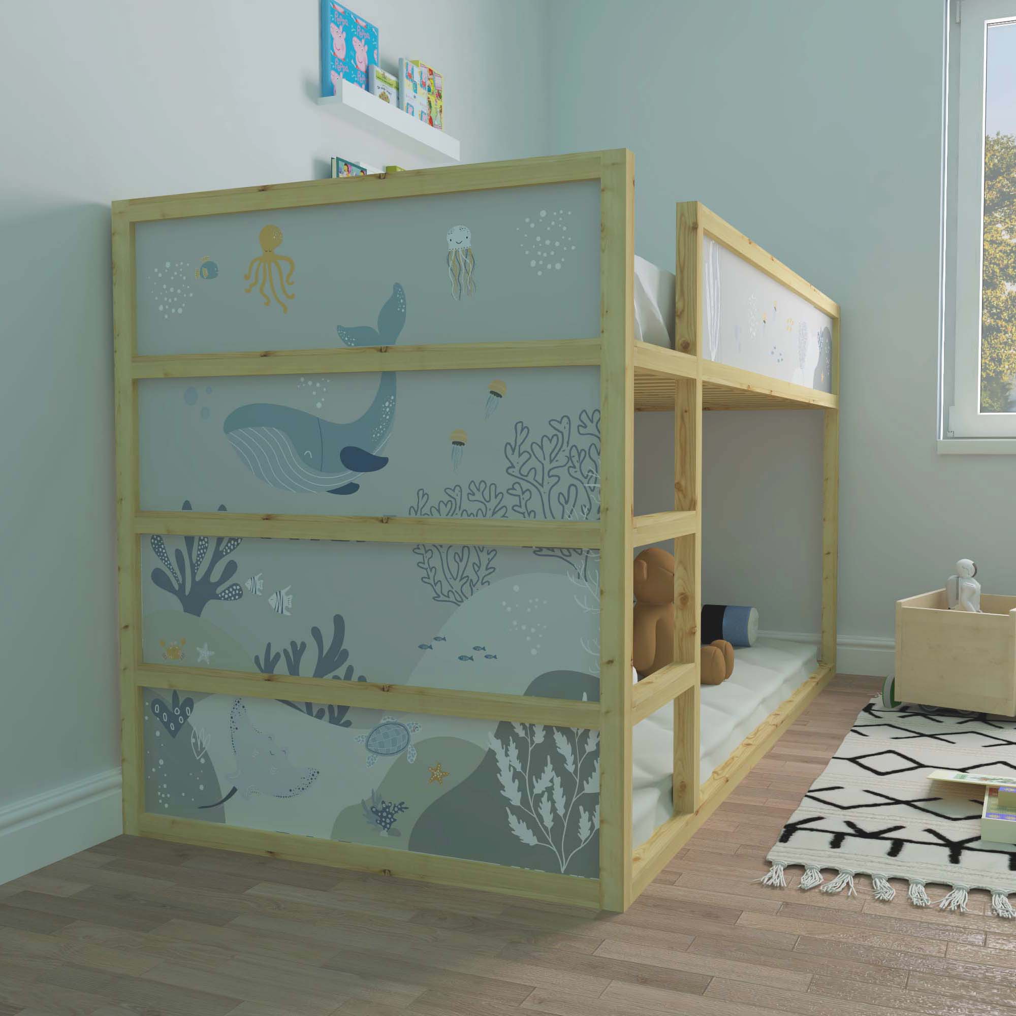 Colorful Under the Sea Decals featuring various sea life designs for children's bedroom decor.