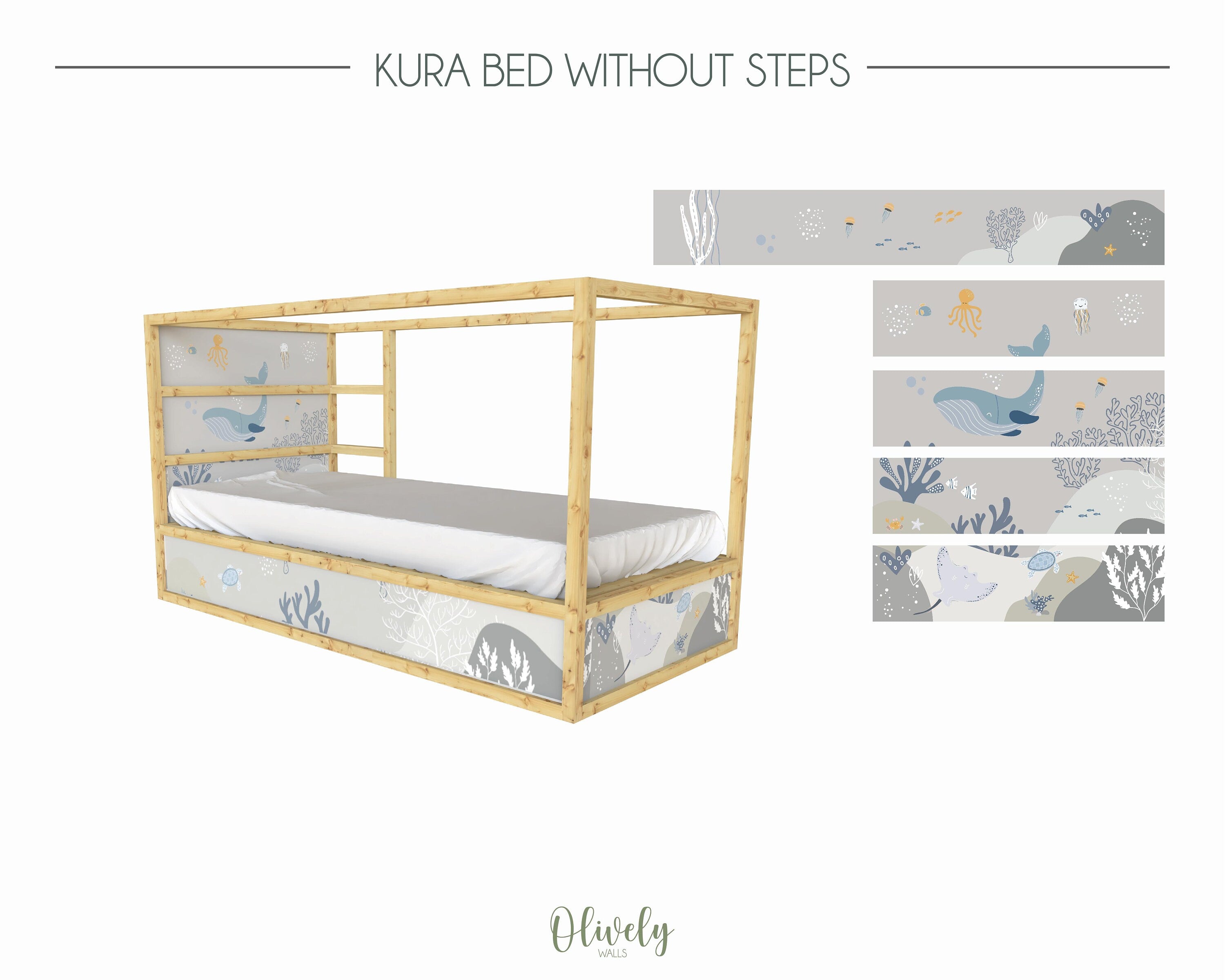 Colorful Under the Sea Decals featuring various sea life designs for children's bedroom decor.