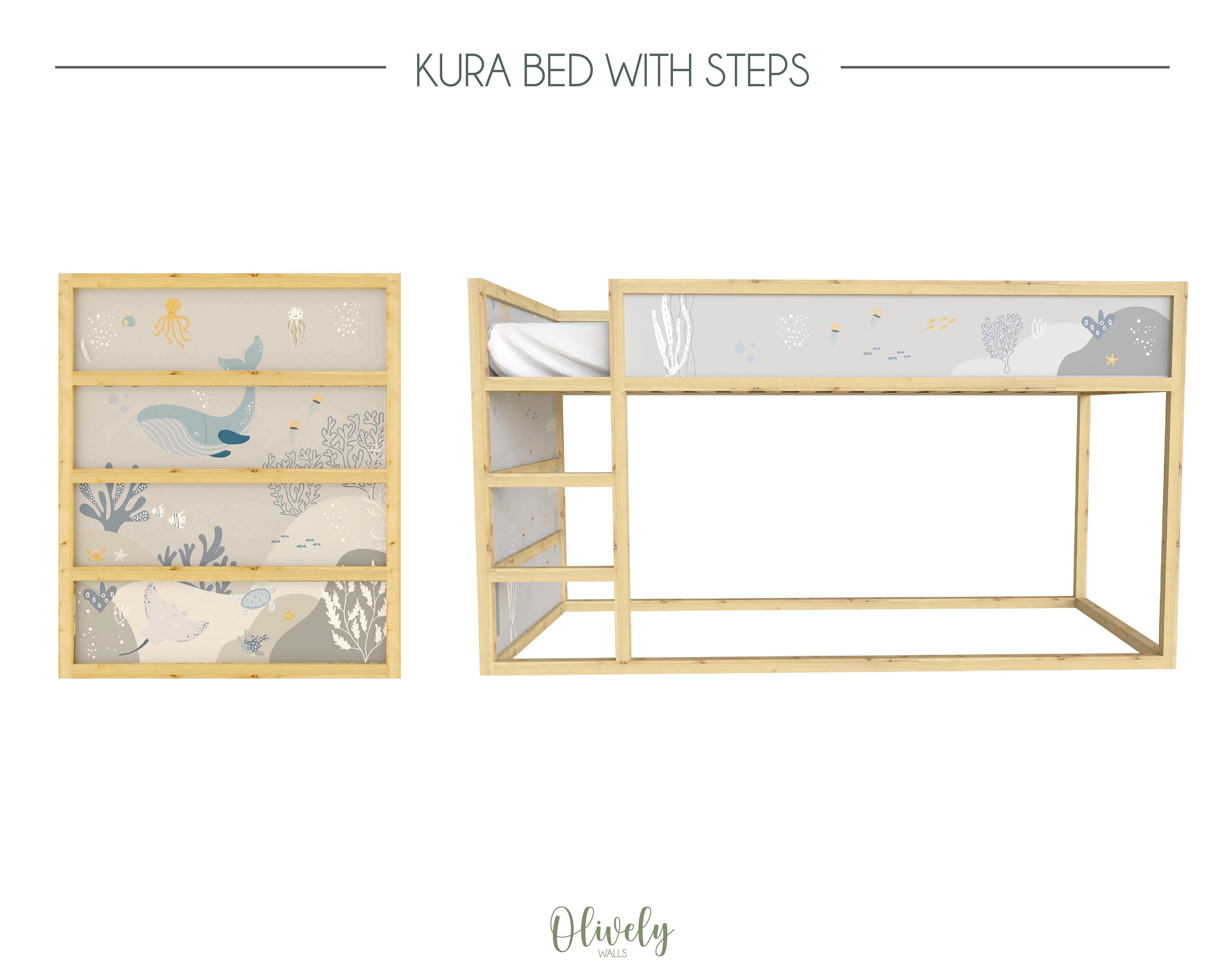 Colorful Under the Sea Decals featuring various sea life designs for children's bedroom decor.