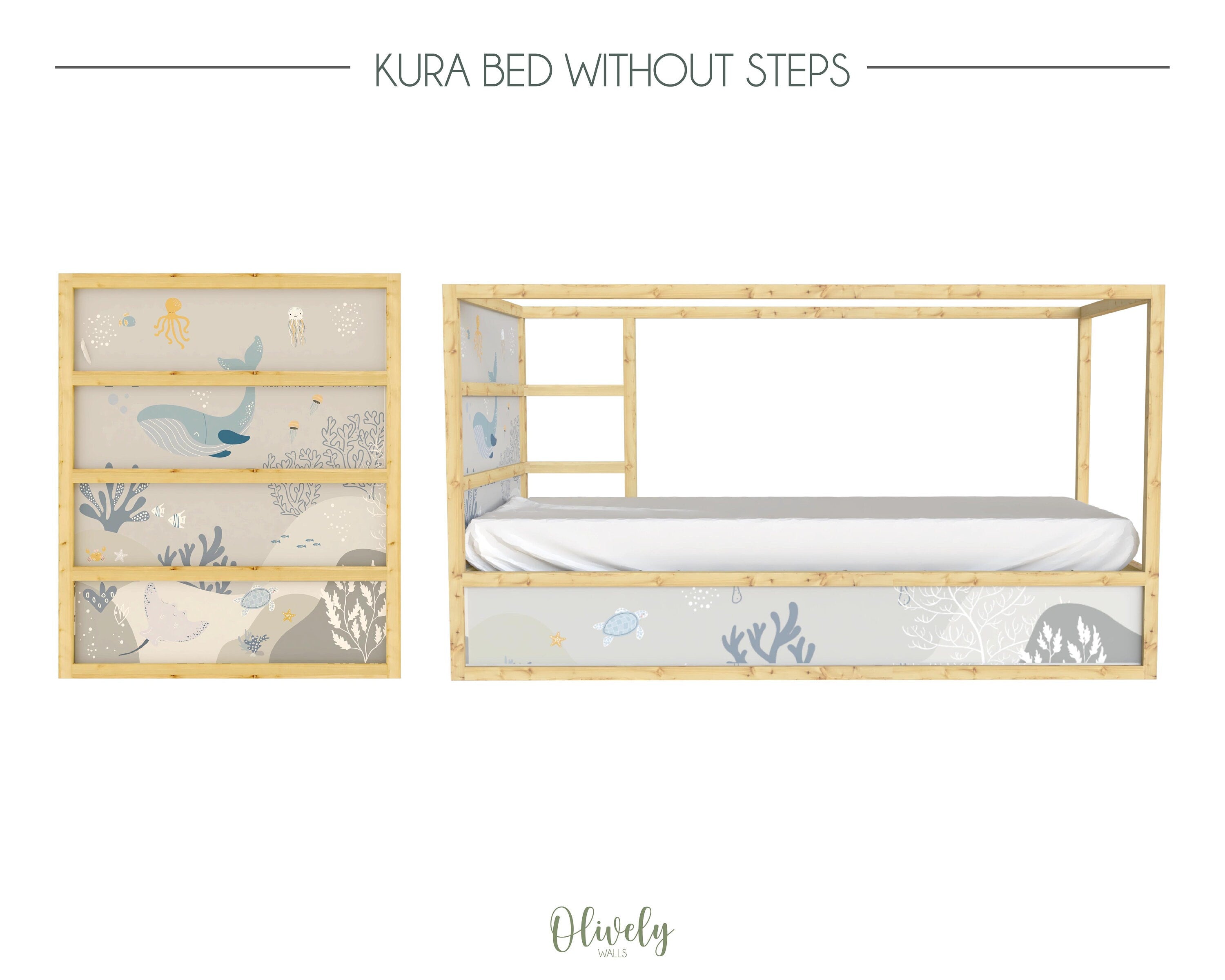 Colorful Under the Sea Decals featuring various sea life designs for children's bedroom decor.