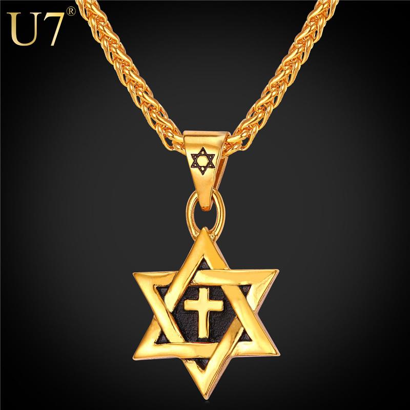 A beautiful 18K gold plated Star of David pendant necklace designed for women, featuring cubic zirconia stones and a stylish chain.