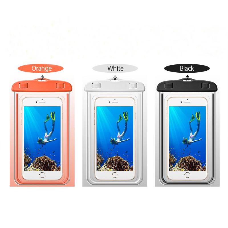 Universal Waterproof Beach Bag Case for iPhone 7, X, XR in luminous colors, showcasing its durable and stylish design.