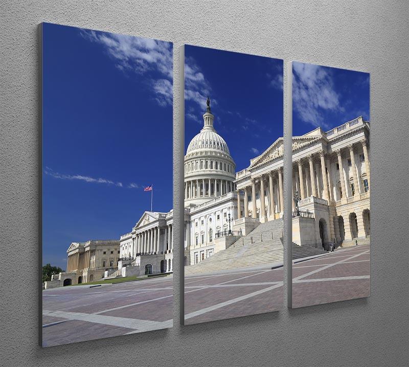 A stunning 3-panel canvas print of the US Capitol in Washington DC, showcasing vibrant colors and intricate details.