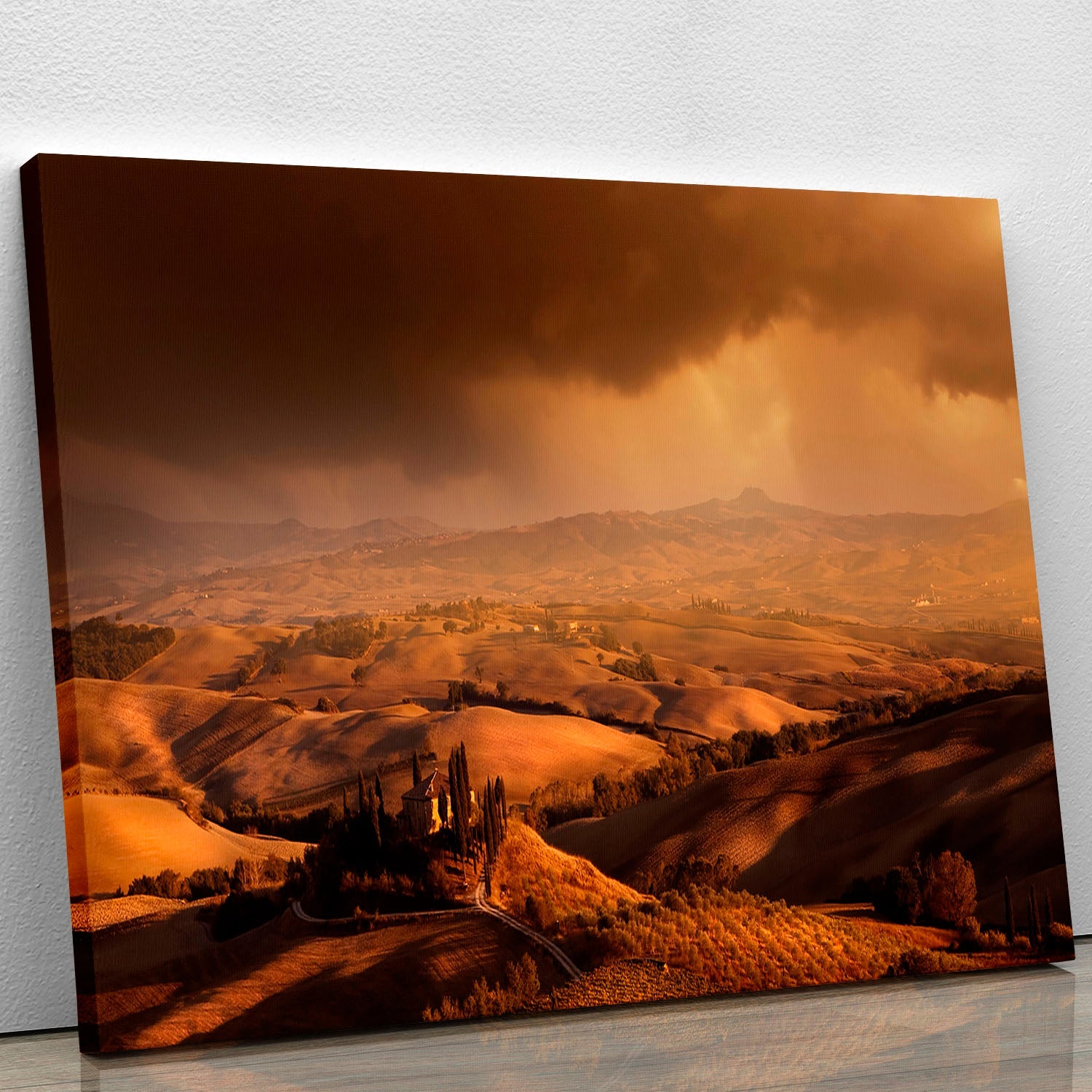 Val Orcia Canvas Print showcasing vibrant colors and intricate details, perfect for home or office decor.