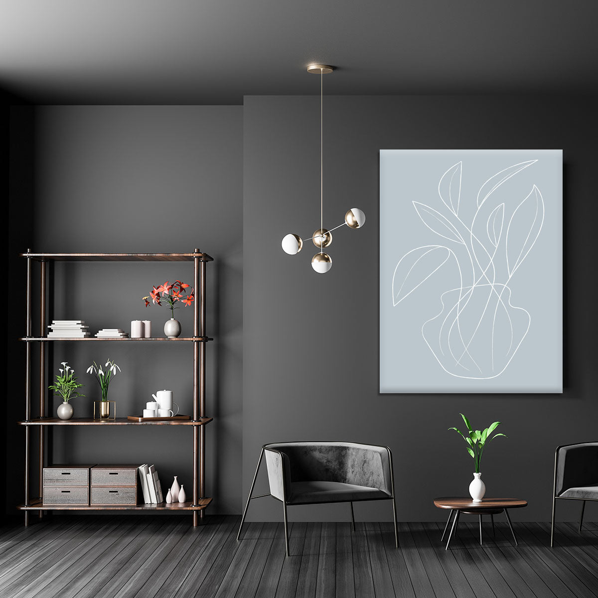 A beautiful Vase Lines Canvas Print showcasing elegant lines and modern art design, perfect for enhancing any interior space.