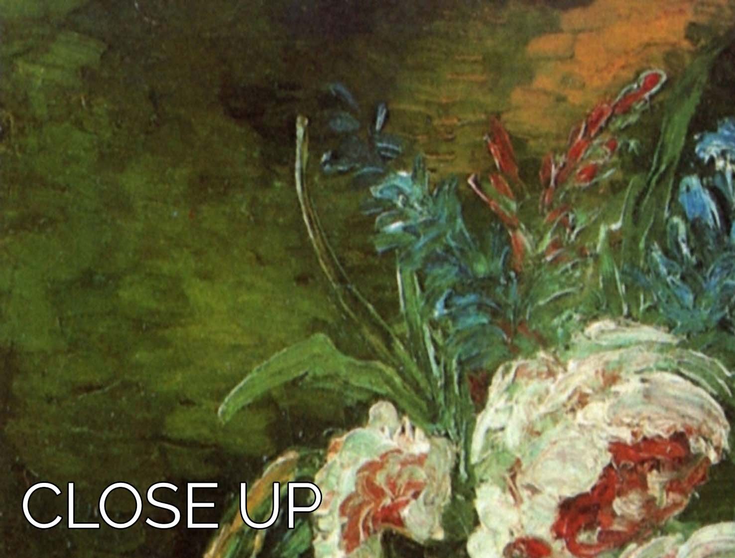 Three-panel canvas print featuring Van Gogh's Vase with Peonies, showcasing vibrant colors and intricate floral details.