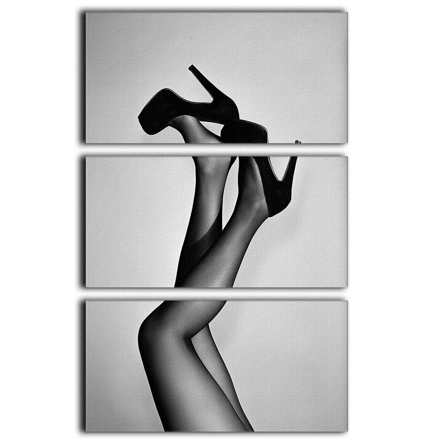 Velvet Pumps 3 Split Panel Canvas Print showcasing elegant design and vibrant colors, perfect for home decor.