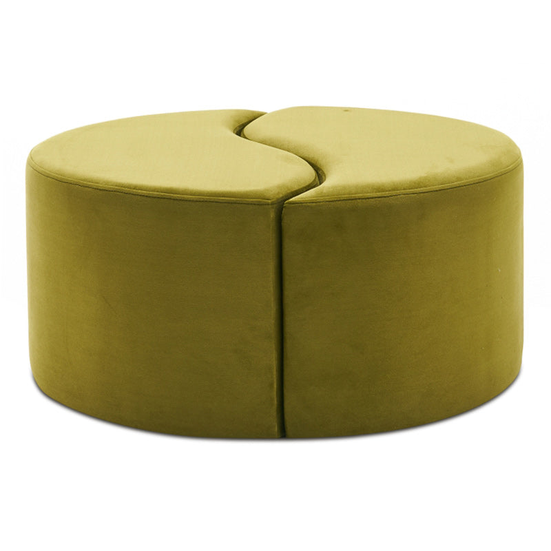 FLUFFY Light Green Velvet Stool measuring 80x80x40cm, featuring a plush velvet fabric and sturdy wood frame.