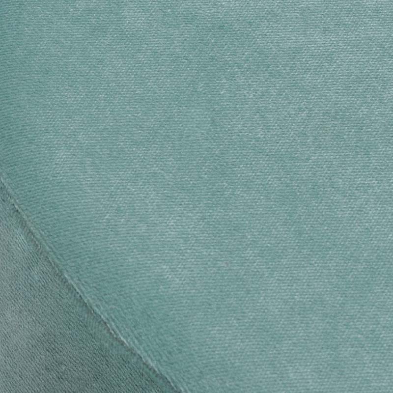 Mint velvet stool PARCY with black metal legs, 40x40x40 cm.