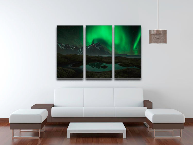Vesturhorn 3 Split Panel Canvas Print featuring three cohesive and captivating designs, perfect for enhancing any living space.