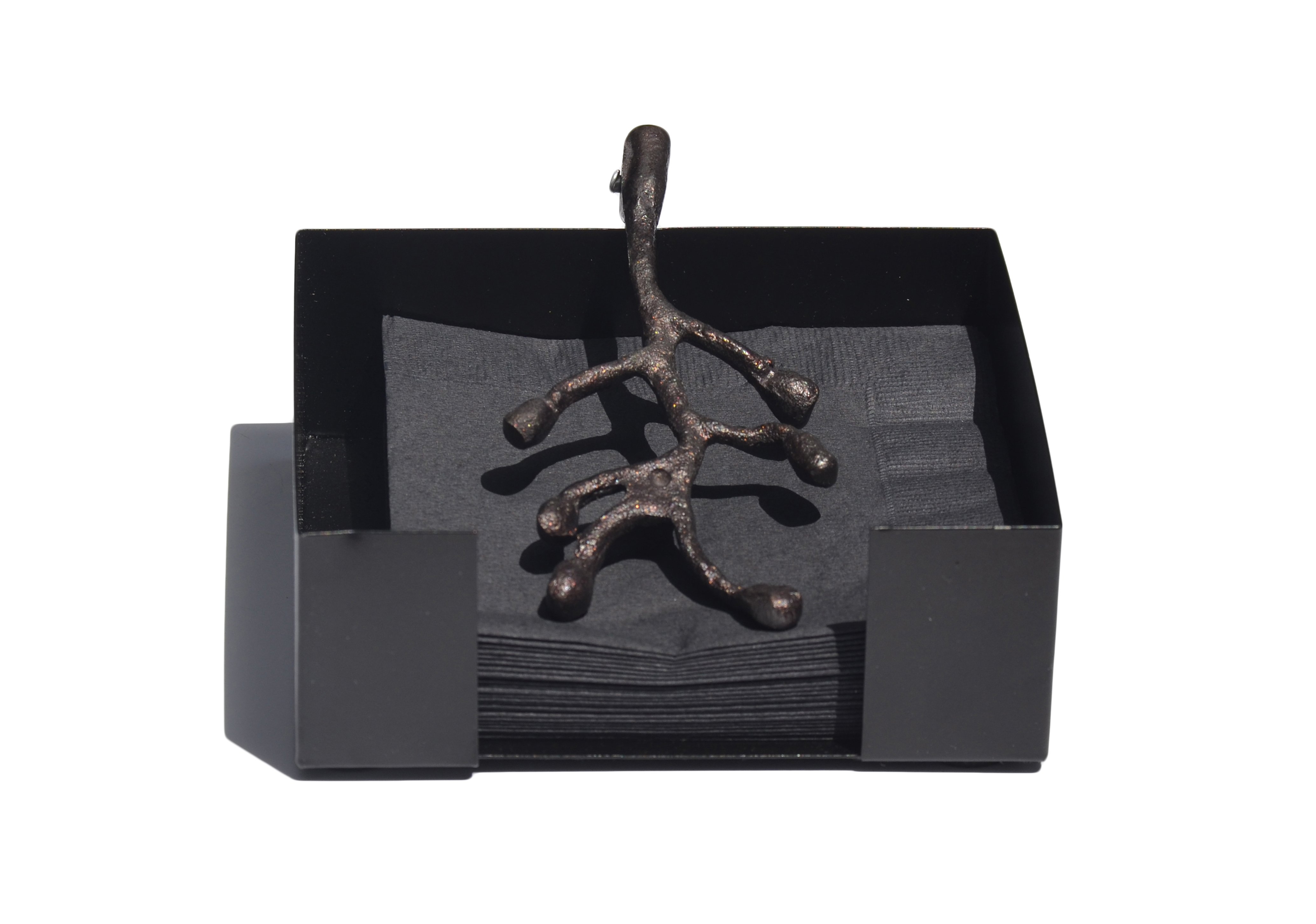 Vibhsa Antique Napkin Holder showcasing handcrafted flower bud design, perfect for dining decor.