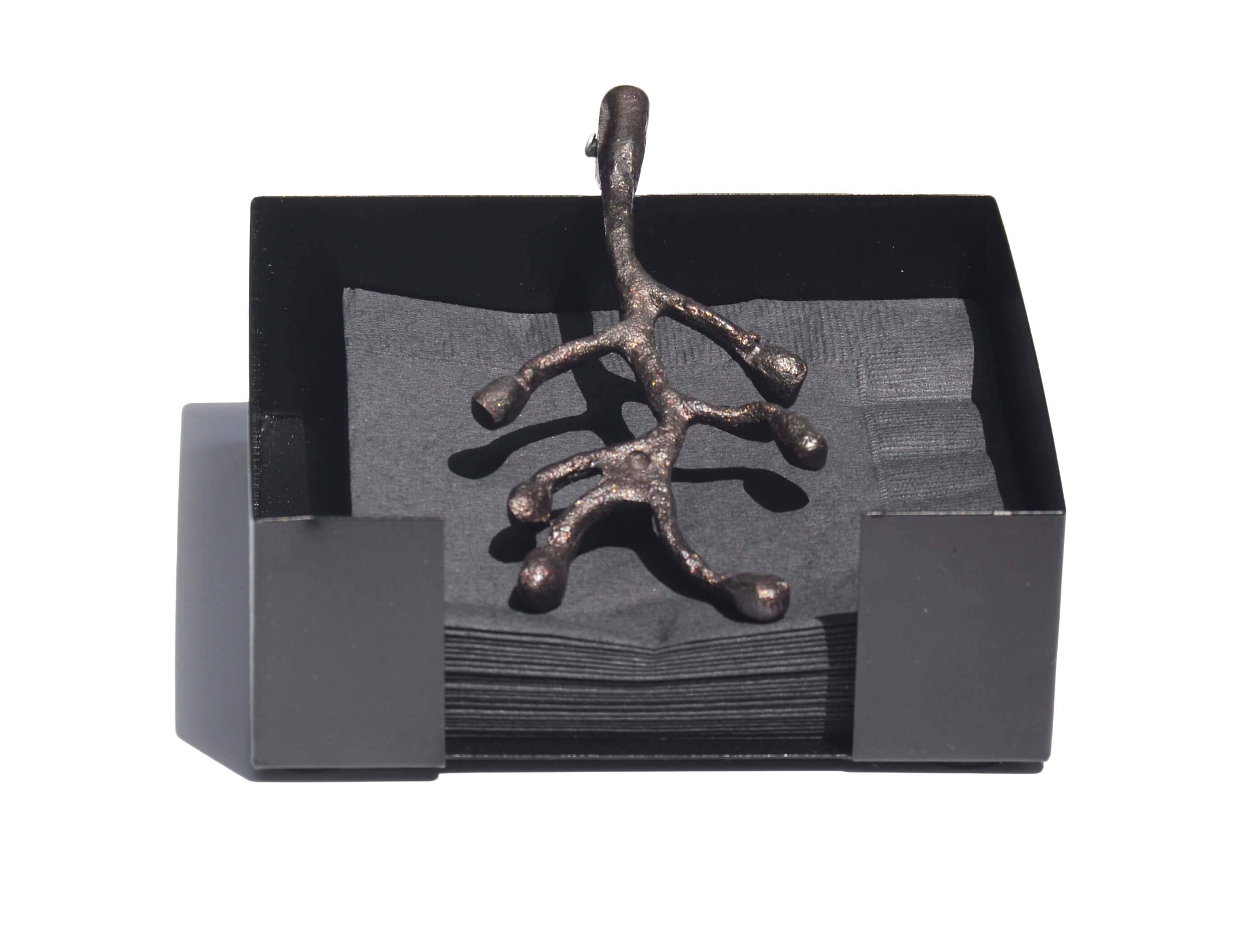 Vibhsa Antique Napkin Holder showcasing handcrafted flower bud design, perfect for dining decor.