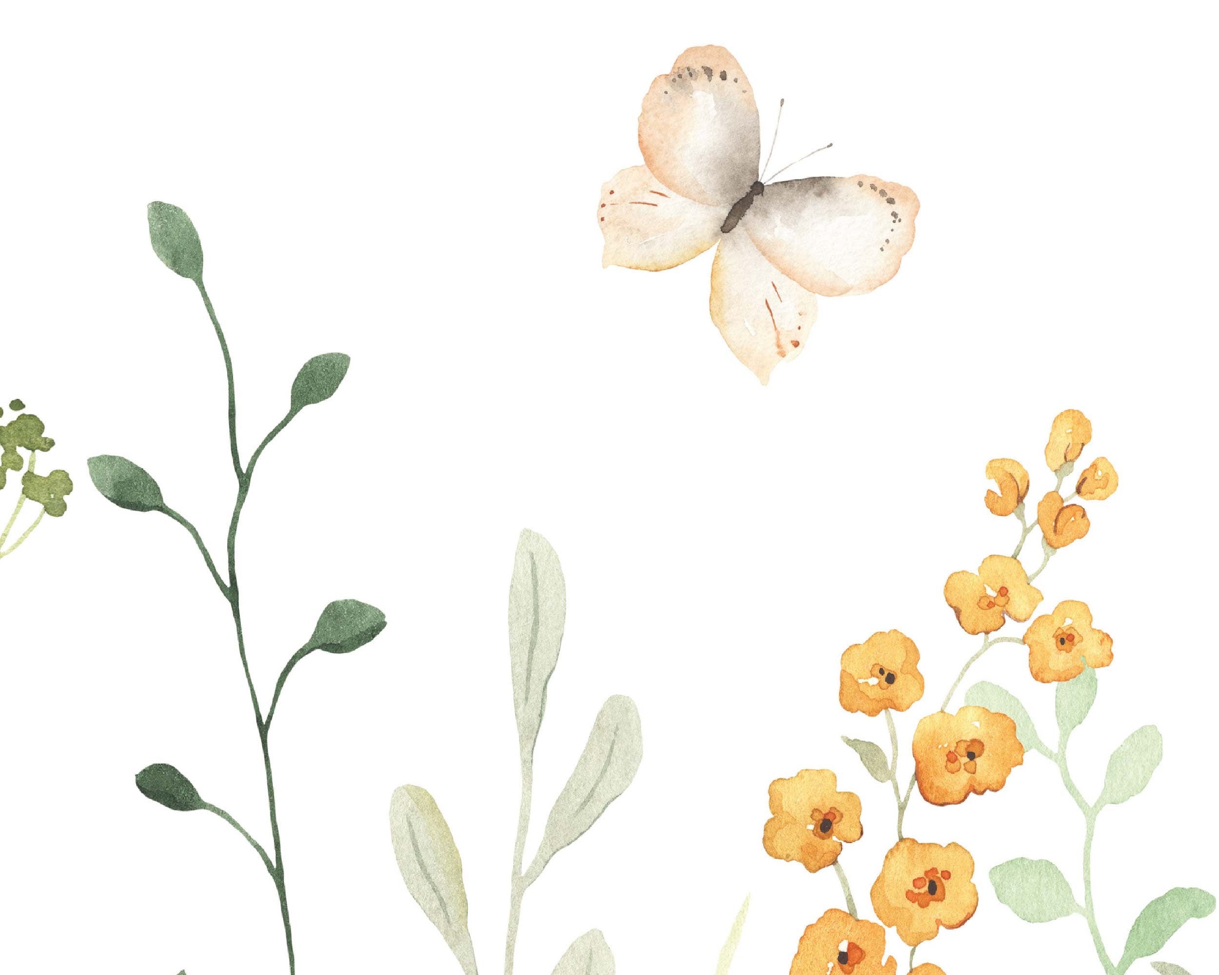 A vibrant wall mural featuring colorful spring flowers, perfect for brightening up any room.