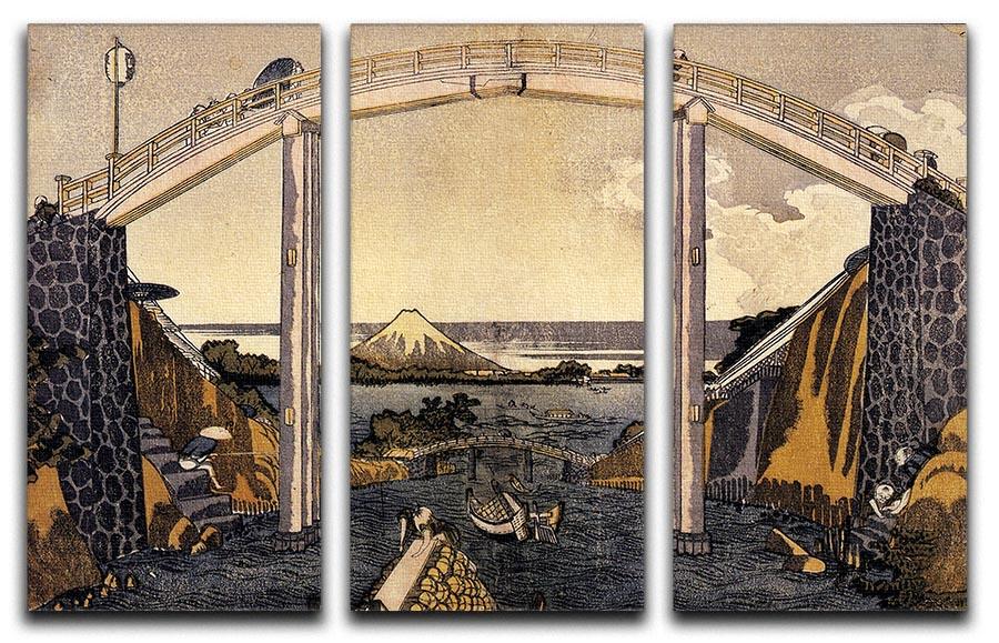 A beautiful 3-panel canvas print depicting Mount Fuji, showcasing vibrant colors and intricate details, perfect for home decor.