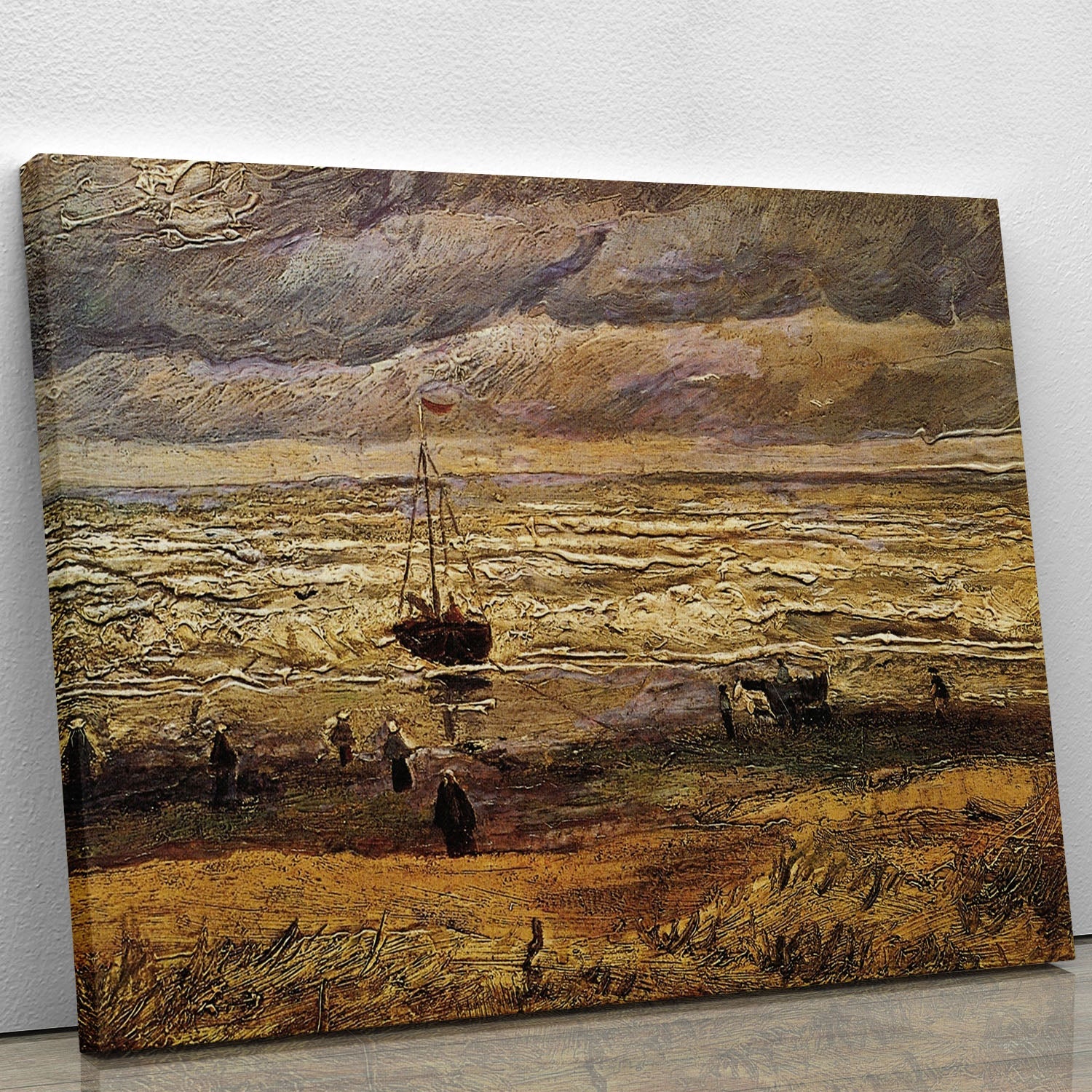Canvas print of Van Gogh's View of the Sea at Scheveningen, showcasing vibrant colors and brushwork.