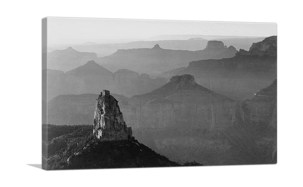 Stunning canvas print of the Grand Canyon rock formations, showcasing vibrant colors and intricate details.