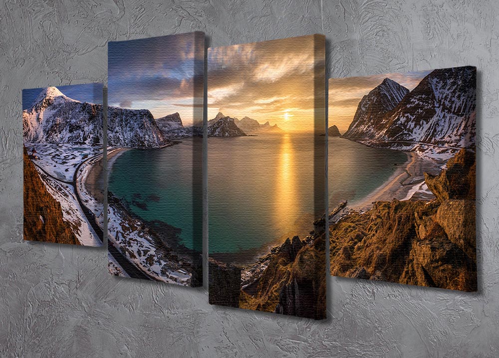 Vikbukta 4 Split Panel Canvas artwork featuring four equal sections creating a cohesive design.