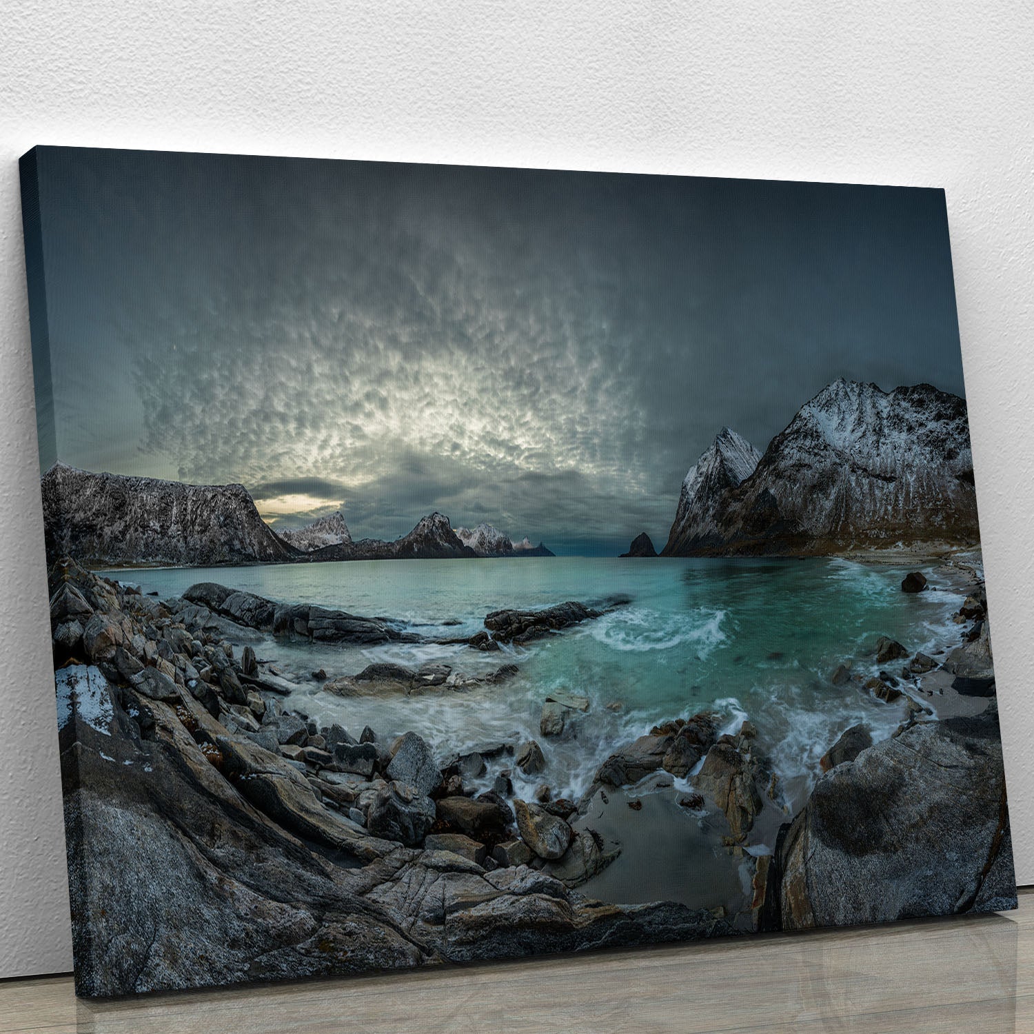 Vikings Homeland Canvas Print showcasing intricate Viking designs and vibrant colors, perfect for home decor.