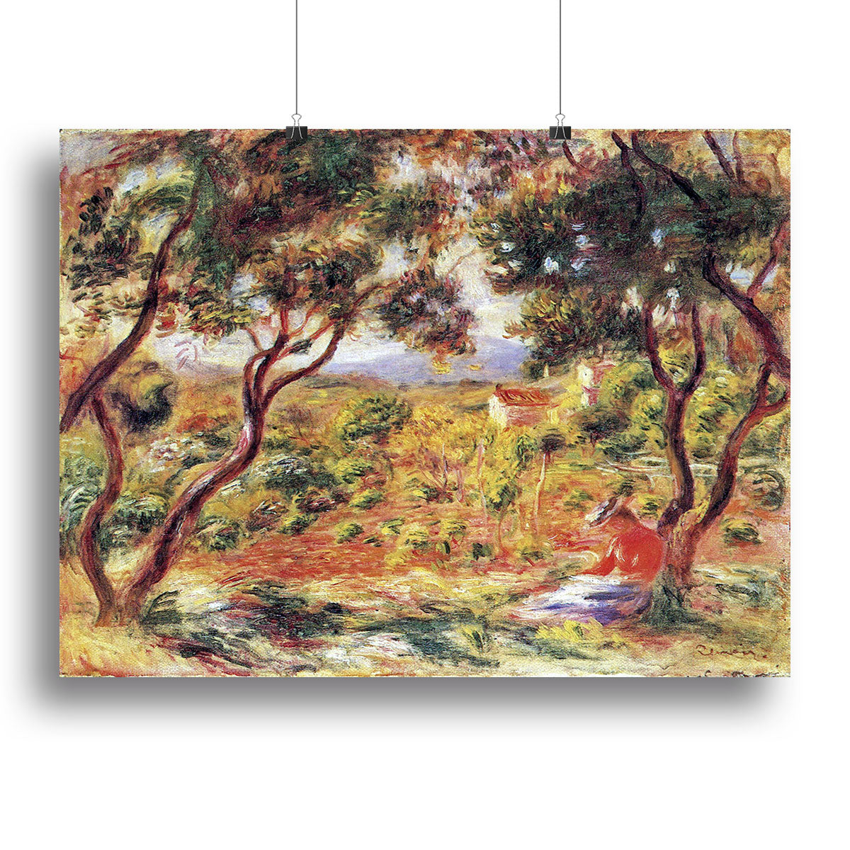 Vines at Cagnes by Renoir canvas print showcasing vibrant colors and intricate details, perfect for home decor.
