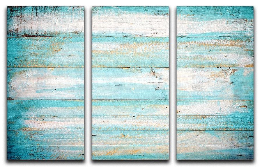 Vintage Beach Wood 3 Split Panel Canvas Print showcasing a serene beach scene with natural wood textures.