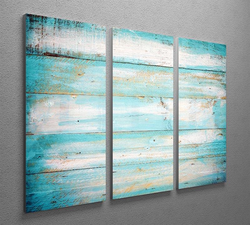 Vintage Beach Wood 3 Split Panel Canvas Print showcasing a serene beach scene with natural wood textures.