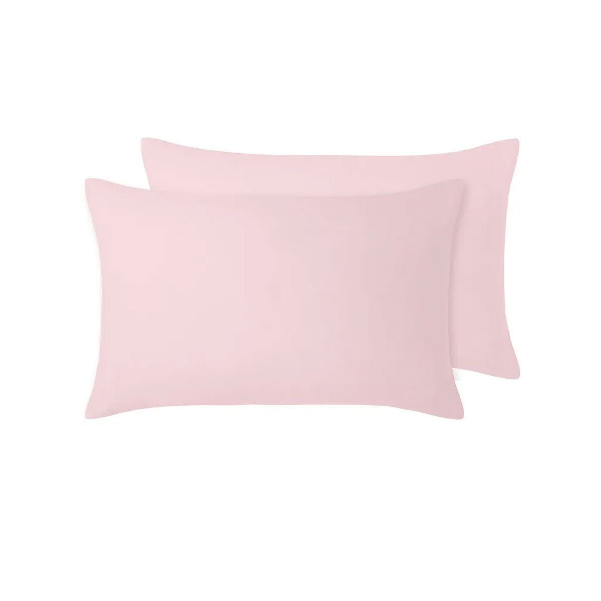 A pair of blush 100% linen standard pillowcases by Vintage Design Homewares, showcasing a minimalist solid color design.