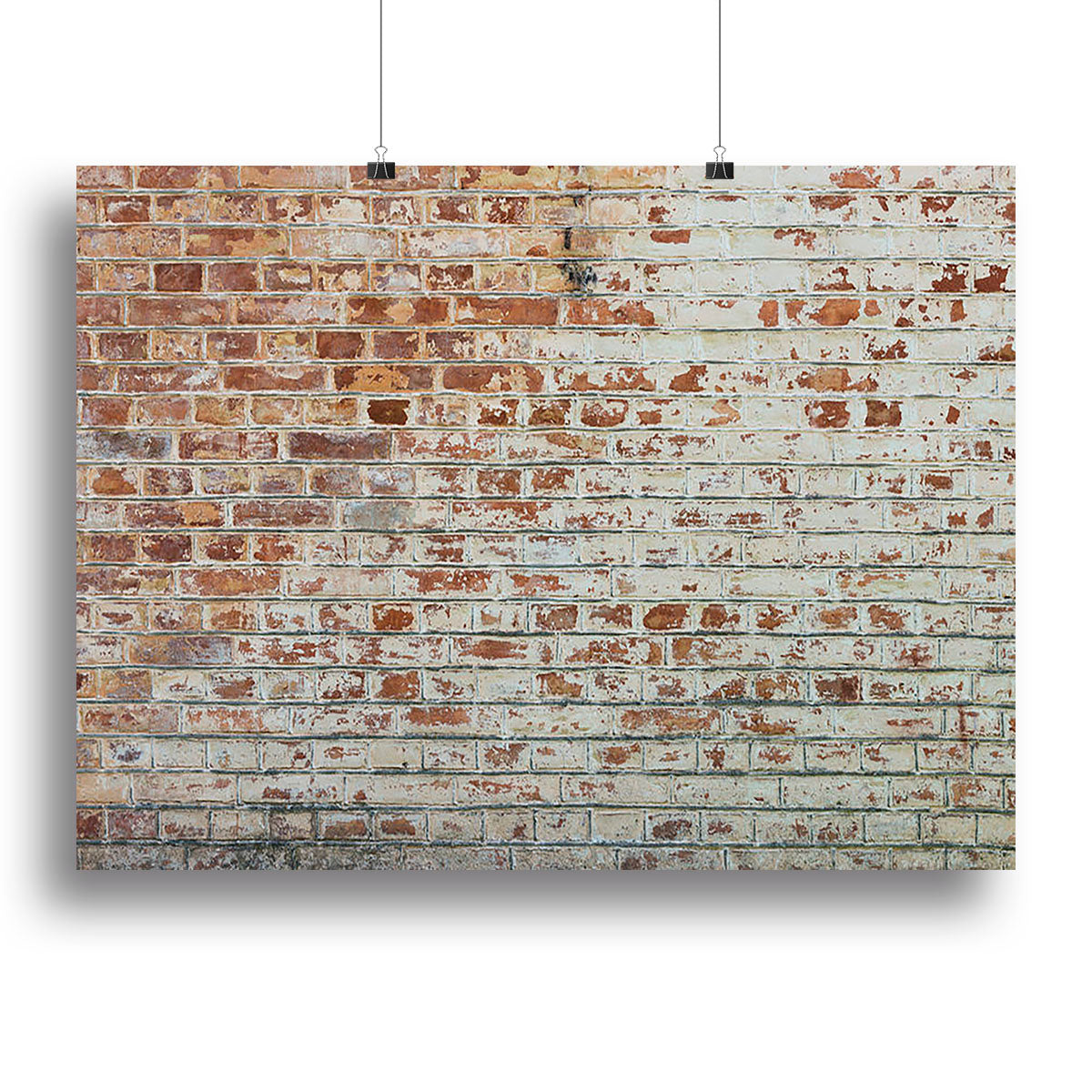 A vintage dirty brick wall canvas print showcasing a rustic design, perfect for home or office decor.