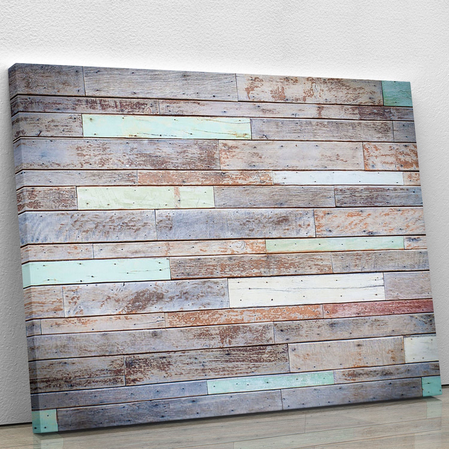 Vintage wooden wall canvas print showcasing elegant design and vibrant colors, perfect for home decor.