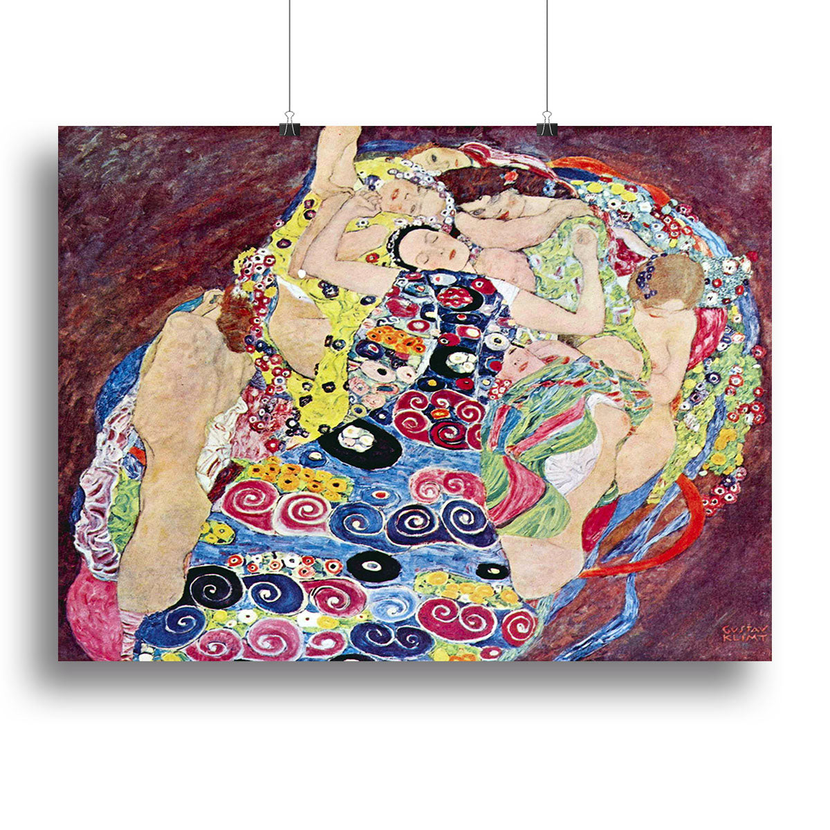 Virgins by Klimt canvas print showcasing intricate patterns and vibrant colors, perfect for home or office decor.