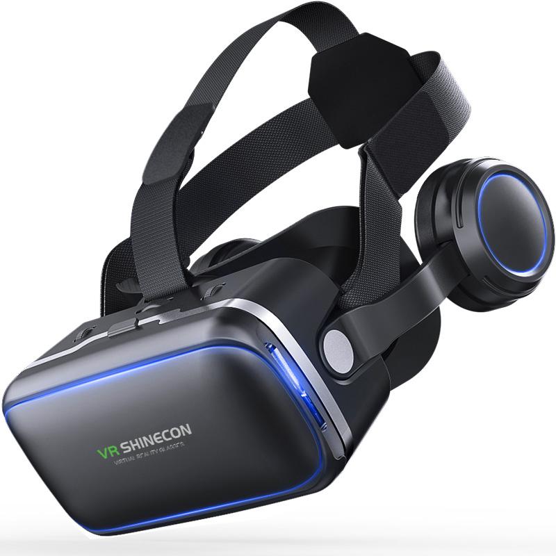 Black VR Virtual Reality Glasses designed for immersive 3D experiences with iPhone compatibility.