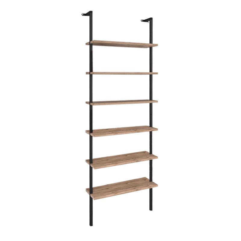 ANDALUSIA Wall Bookcase in Black and Pine Oak, showcasing its sleek design and spacious shelves.