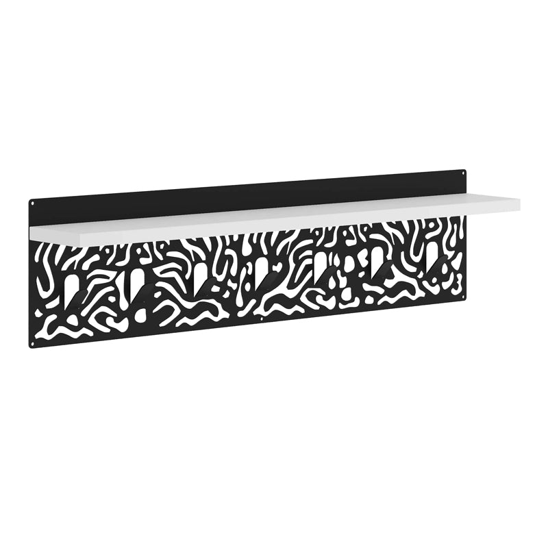 DIZZY Wall Hanger in white and black, featuring seven metal hangers and a sleek design, perfect for home or office organization.