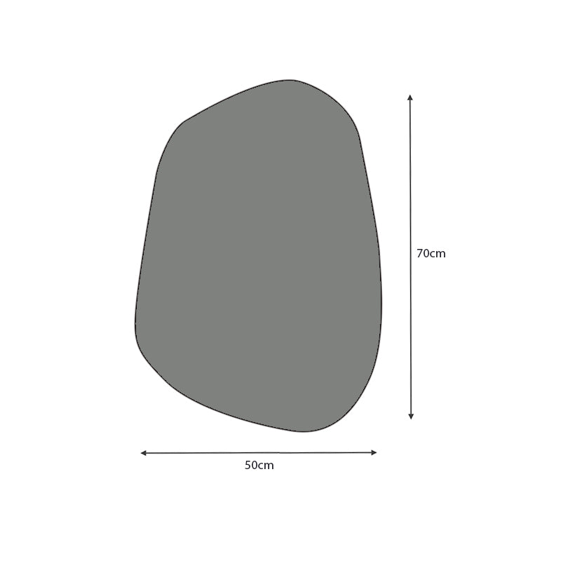 CHROM White Wall Mirror measuring 50x70x2.2cm with a sleek melamine finish, ideal for home and business decor.