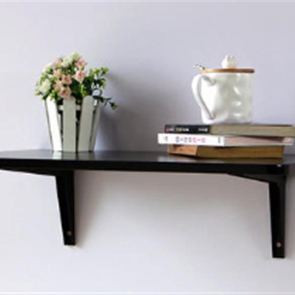 Wall Mounted Floating Computer Desk in black and white, showcasing its sturdy design and compact size, ideal for home office use.