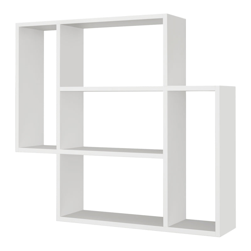 Wall Shelf CLARA in white melamine, measuring 89x19.6x80 cm, showcasing its elegant design and sturdy construction.