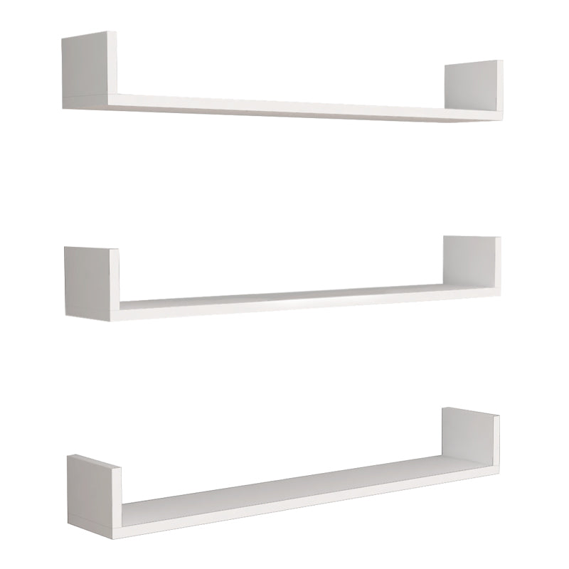 CARRA Wall Shelves Set in white, featuring three sleek and modern shelves ideal for home or office use.